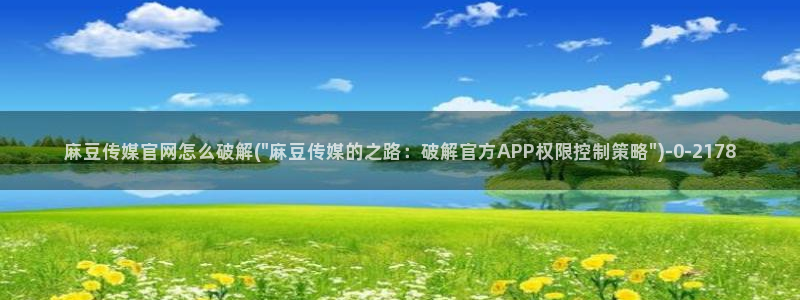 麻豆 入口最新：麻豆传媒官网怎么破解(\